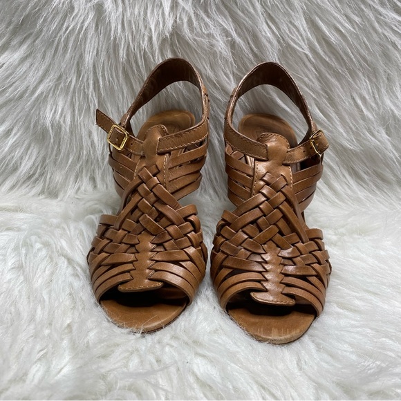Tory Burch Boho Leather Woven Heels Size 7.5 - Picture 10 of 10